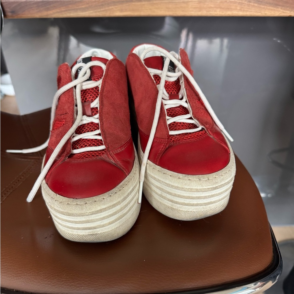 Moschino Red Platform Sneakers